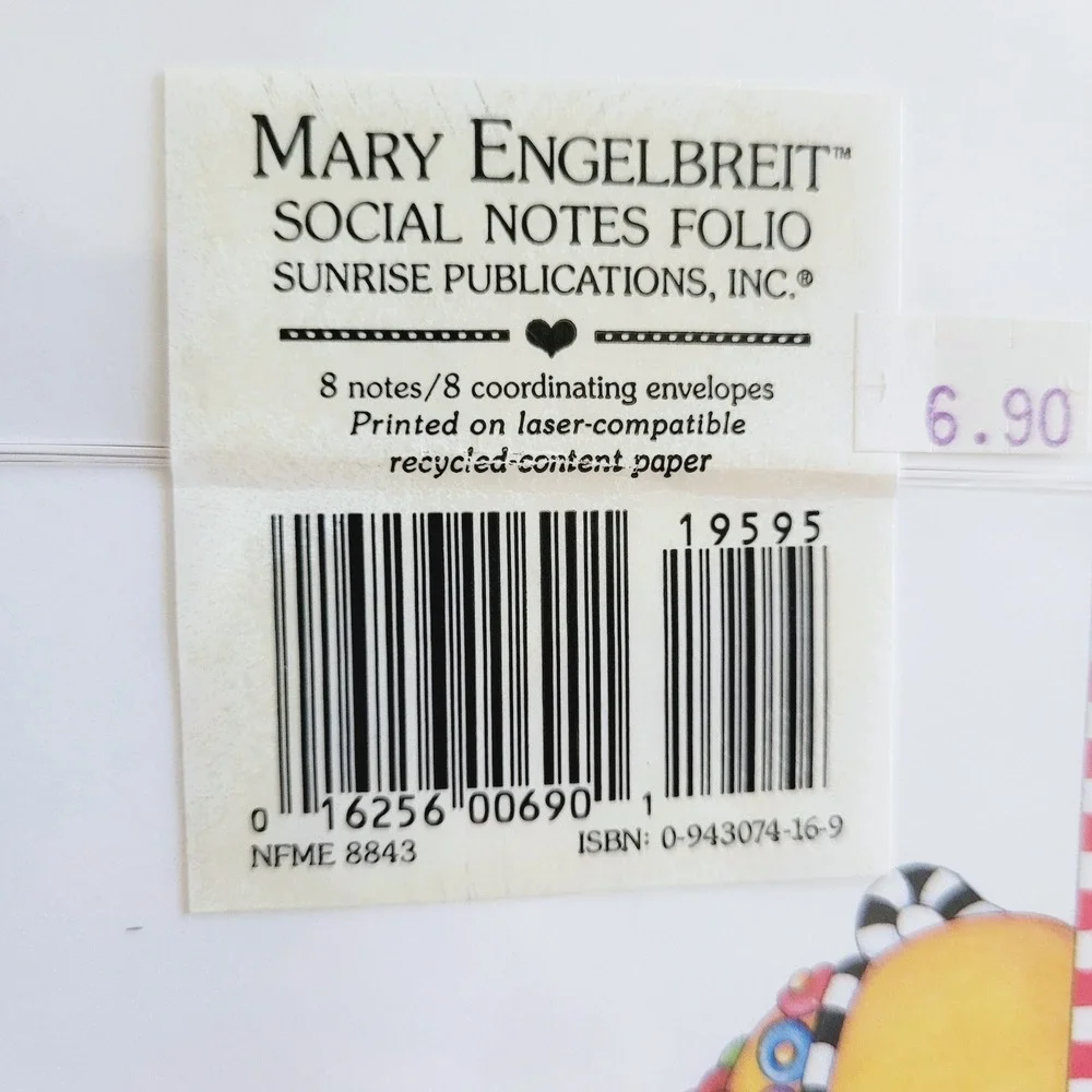Vintage 90s whimsical Mary Engelbreit Teapot Tea Party Invitations (8) 1993- New